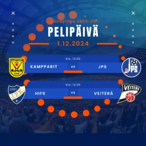 Sunnuntaina pelataan kaksi ottelua