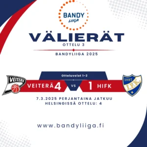 Veiterä kavensi 4-1 voitolla, voitot nyt 1-2 HIFK:lle