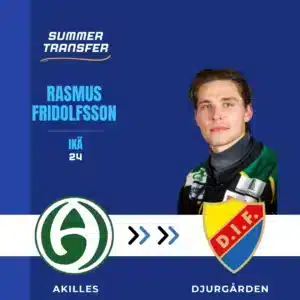 Rasmus Fridolfsson palaa Ruotsiin