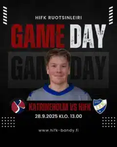 HIFK:n Ruotsinleirin kolmas ottelu klo. 13.00