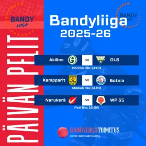 Sunnuntaina kolme ottelua