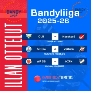 Lauantain kamppailut ovat seuraavat