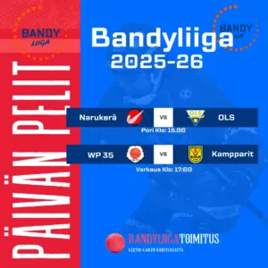 Tänään kaksi Bandyliigaottelua