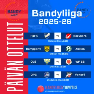 Seuraavilla paikkakunnilla pelataan tänään