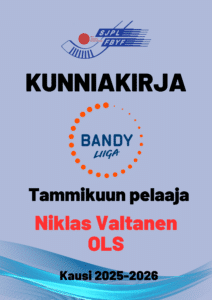 Niklas Valtanen on tammikuun pelaaja